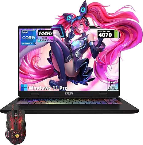 MSI Crosshair 16 Gaming Laptop - 16" FHD+(1920x1200) IPS 144 Hz Display, NVIDIA GeForce RTX 4070, Intel 16-Core i7-14650HX, 64 GB DDR5, 4 TB SSD, RGB Backlit Keyboard, WiFi 6, Windows 11 Pro