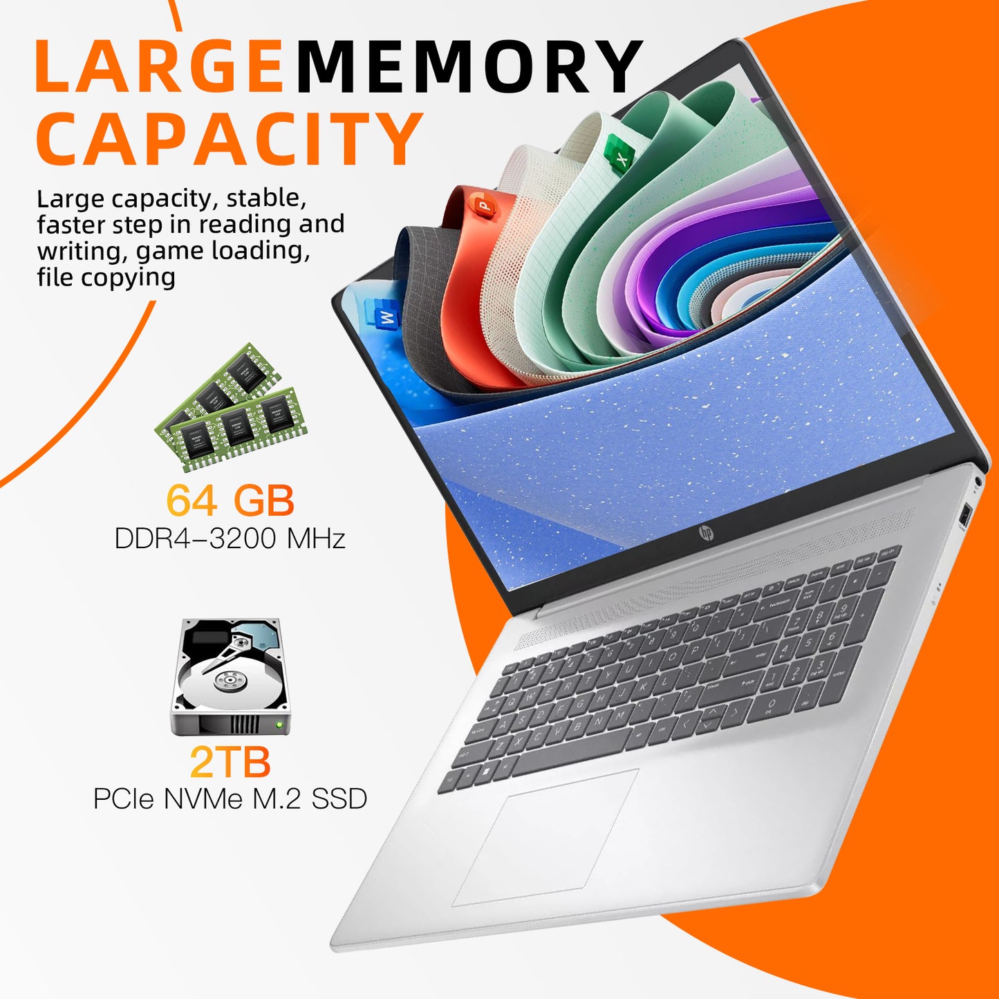 HP 2025 17 inch Laptop Business, 17.3" IPS FHD Display, AMD Ryzen 5 (Beats i7-1165G7), Ms Office Lifetime, Win 11 Pro, AI Copilot, w/Accessory, Numeric Keypad, WiFi 6 (64GB RAM + 2TB SSD)