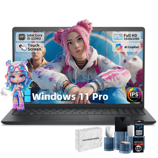 Dell Inspiron 15 Touchscreen Laptop - 15.6" LED FHD Anti-Glare Display, Intel 10-Core i5-1334U, 32GB RAM, 1TB PCIe SSD, Windows 11 Pro, Copilot, Numeric Keypad, WiFi 6, w/Accessories(Renewed)